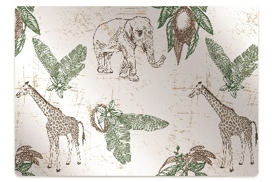 Tapete para escritório Girafas e Elefantes