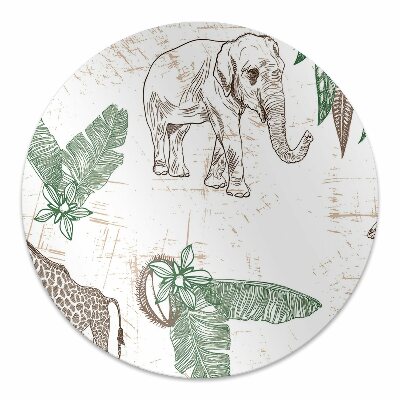 Tapete para escritório Girafas e Elefantes