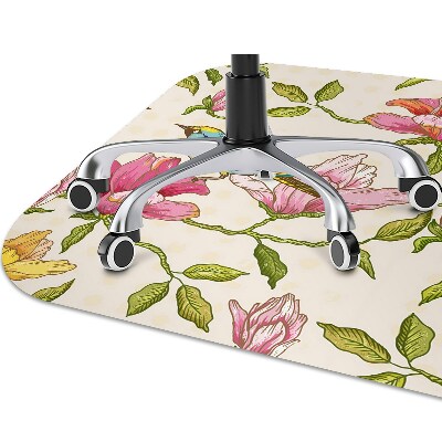 Tapete para escritório Flores e Pássaros