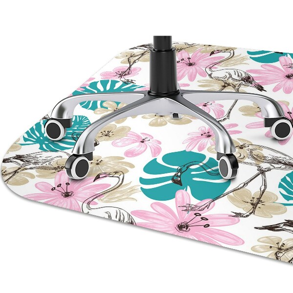 Tapete para cadeira de escritório Flamingos pintados