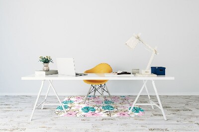 Tapete para cadeira de escritório Flamingos pintados