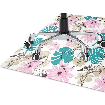 Tapete para cadeira de escritório Flamingos pintados