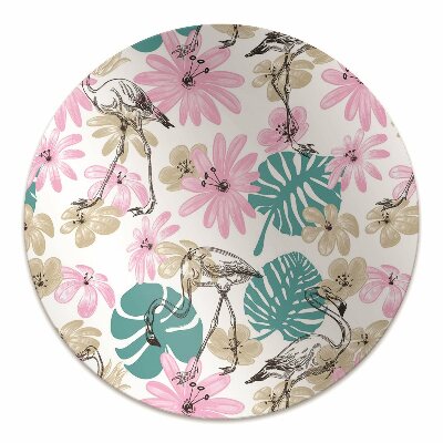 Tapete para cadeira de escritório Flamingos pintados