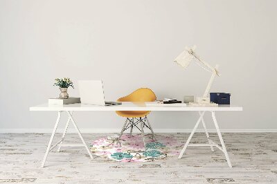 Tapete para cadeira de escritório Flamingos pintados