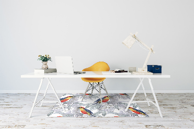 Tapete para cadeira de escritório pássaros pintados