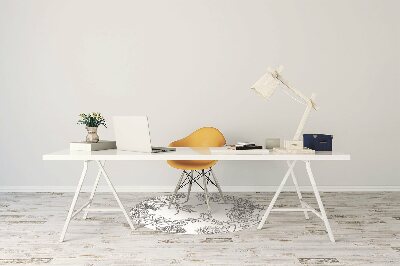 Tapete para escritório Flores pretas e brancas