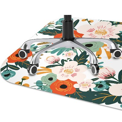 Tapete para cadeira de escritório Flores coloridas