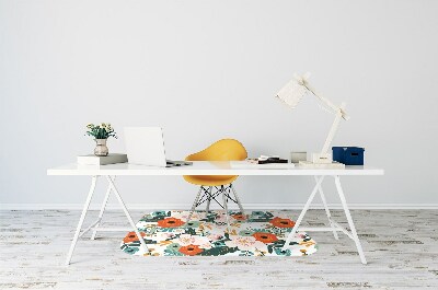 Tapete para cadeira de escritório Flores coloridas