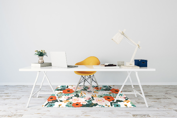 Tapete para cadeira de escritório Flores coloridas
