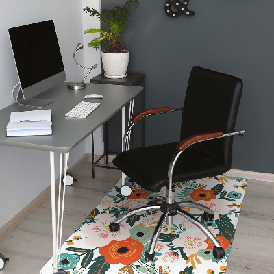 Tapete para cadeira de escritório Flores coloridas