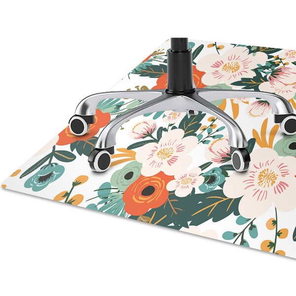 Tapete para cadeira de escritório Flores coloridas