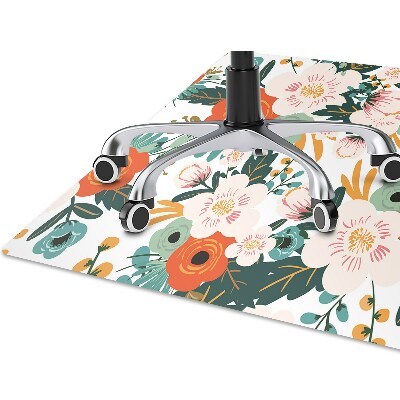 Tapete para cadeira de escritório Flores coloridas