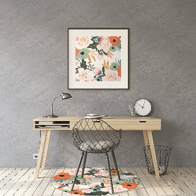 Tapete para cadeira de escritório Flores coloridas