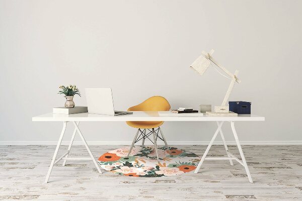 Tapete para cadeira de escritório Flores coloridas