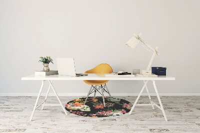 Tapete para cadeira de escritório Caveiras e flores