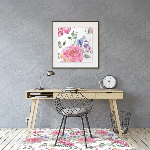 Tapete para cadeira de escritório Rosas estilo vintage