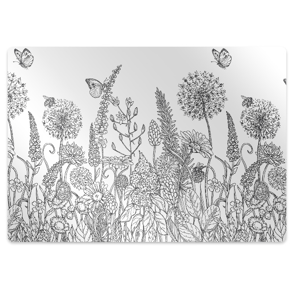 Tapete para escritório Esboço de flores