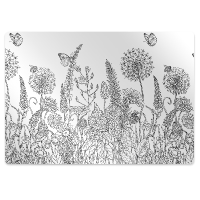 Tapete para escritório Esboço de flores
