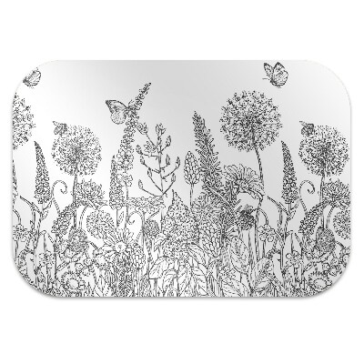 Tapete para escritório Esboço de flores