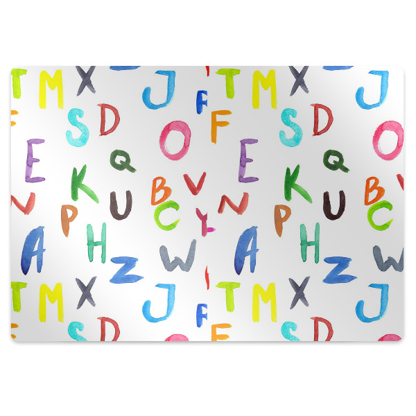 Tapete para cadeira de escritório Letras coloridas