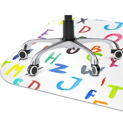 Tapete para cadeira de escritório Letras coloridas
