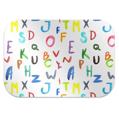 Tapete para cadeira de escritório Letras coloridas