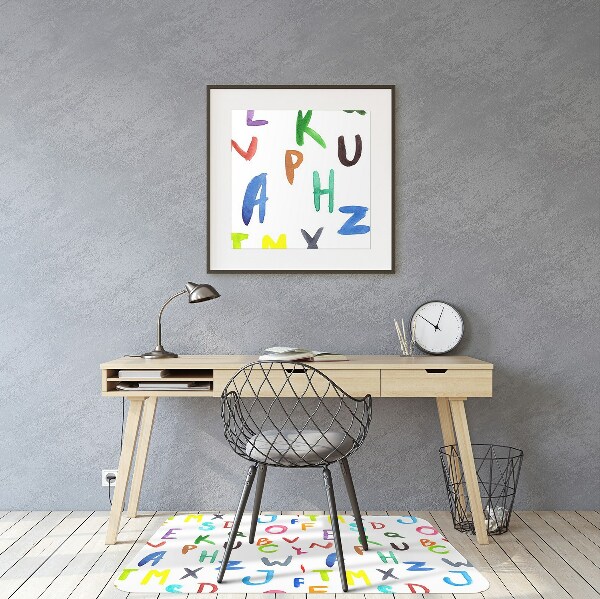 Tapete para cadeira de escritório Letras coloridas