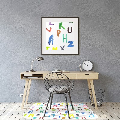 Tapete para cadeira de escritório Letras coloridas