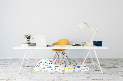 Tapete para cadeira de escritório Letras coloridas