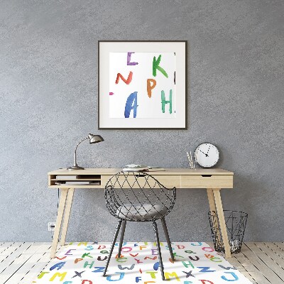 Tapete para cadeira de escritório Letras coloridas