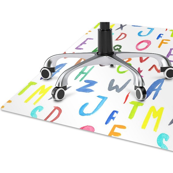 Tapete para cadeira de escritório Letras coloridas