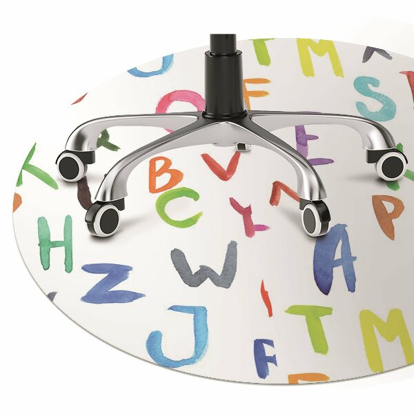 Tapete para cadeira de escritório Letras coloridas