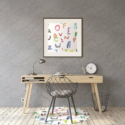 Tapete para cadeira de escritório Letras coloridas