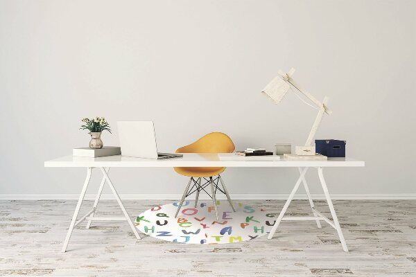 Tapete para cadeira de escritório Letras coloridas