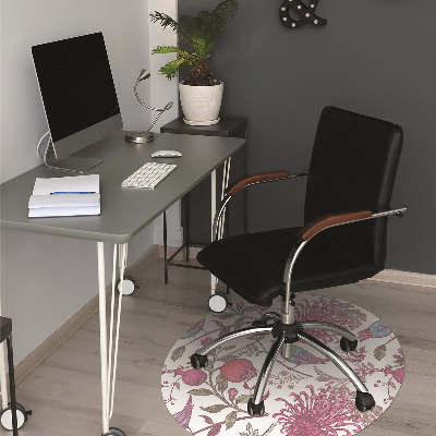 Tapete para escritório Pássaros e flores