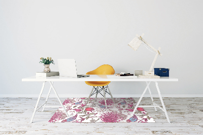 Tapete para escritório Pássaros e flores