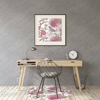 Tapete para escritório Pássaros e flores
