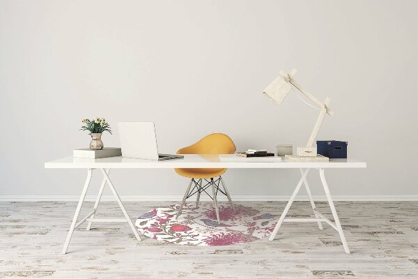 Tapete para escritório Pássaros e flores