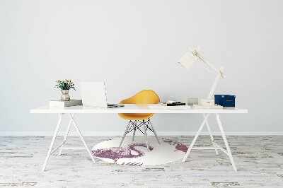 Tapete para cadeira de escritório Flamingos e Hibiscos