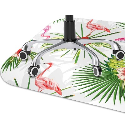 Tapete para cadeira de escritório Flamingos e flores