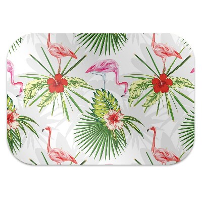 Tapete para cadeira de escritório Flamingos e flores
