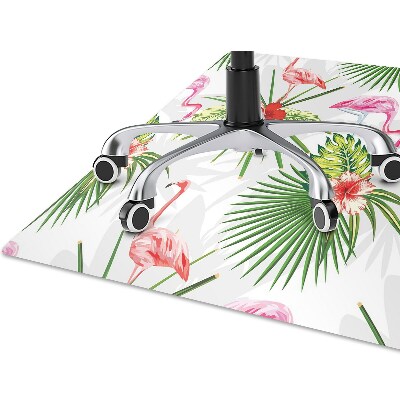 Tapete para cadeira de escritório Flamingos e flores