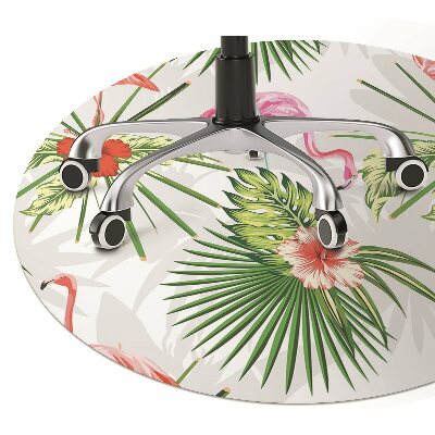 Tapete para cadeira de escritório Flamingos e flores