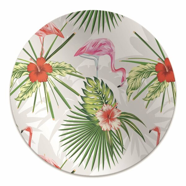 Tapete para cadeira de escritório Flamingos e flores