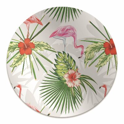 Tapete para cadeira de escritório Flamingos e flores