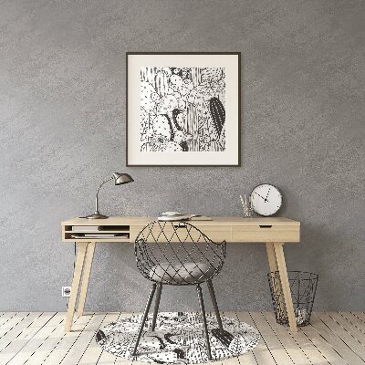 Tapete para cadeira de escritório Cactos em quadrinhos