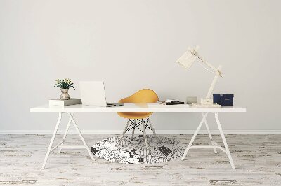 Tapete para cadeira de escritório Cactos em quadrinhos