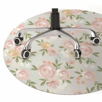 Tapete para cadeira de escritório Flores em aquarela