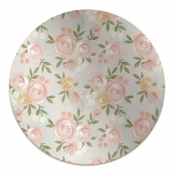 Tapete para cadeira de escritório Flores em aquarela