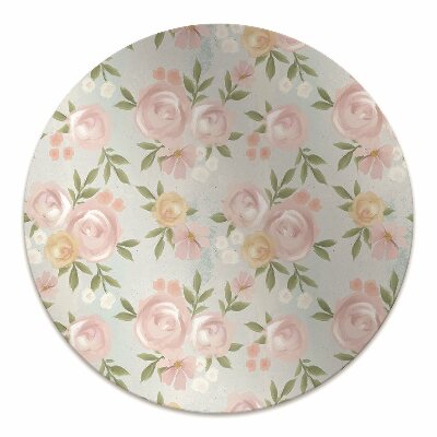 Tapete para cadeira de escritório Flores em aquarela